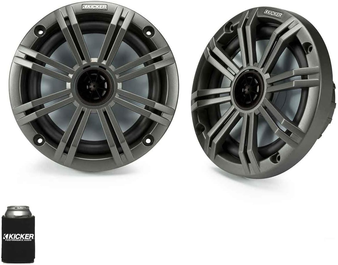 Enhance Your Marine Audio with KICKER 6.5 Charcoal Speakers
