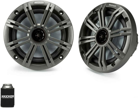 Enhance Your Marine Audio with KICKER 6.5 Charcoal Speakers