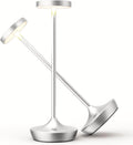 Cordless Table Lamp Rechargeable 6000mAh - Silver 2-Pack - Touch