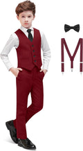 Boys' Formal Dresswear Suits Set with Suspenders - Adjustable Waist as