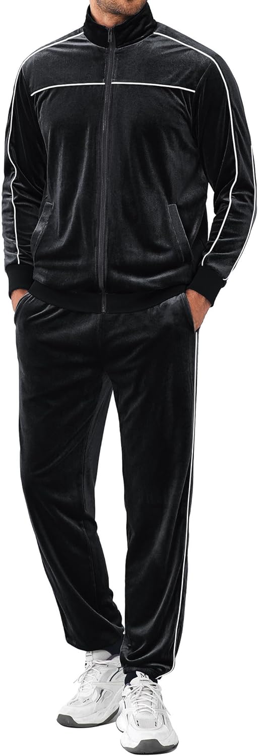 Mens Velour Tracksuits 2 Piece Set for Comfort and Style