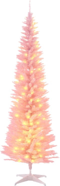 Pre-Lit Slim Noble Fir Artificial Christmas Tree for Festive Cheer