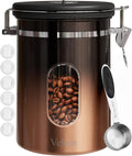 Veken Coffee Canister with Window and Date Tracker - Keeps Beans Fresh