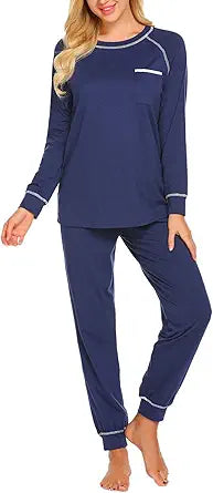 Ekouaer Pajamas Set for Women Soft Long Sleeve Pjs Comfort