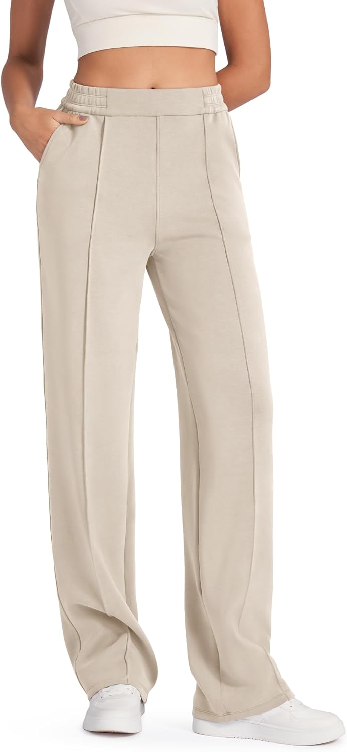 Smoofit Modal Soft Women Wide Leg Sweatpants with Pockets