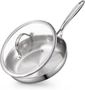 Cooks Standard Stainless Steel 8-in Frying Pan with Lid - Even Heat
