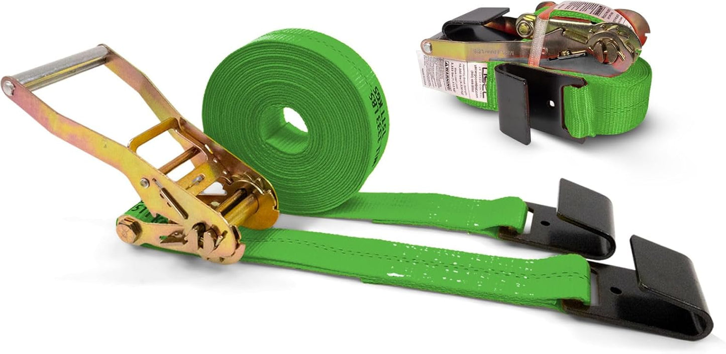 Heavy Duty Flat Hook Ratchet Straps for Secure Transport