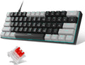 Portable 60% Mechanical Gaming Keyboard - Red Switches, Sea Blue Backlit