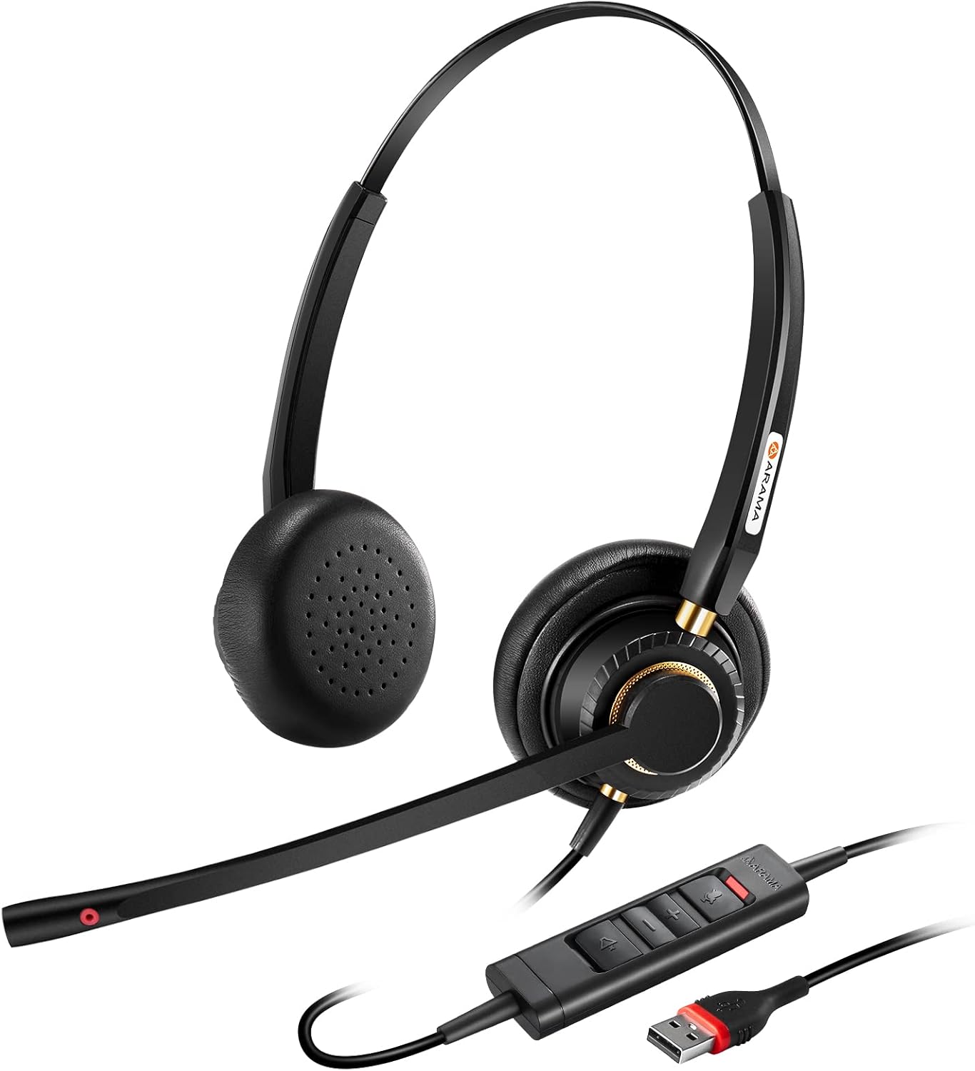 Arama USB Headset with Microphone for Clear Calls and Comfort