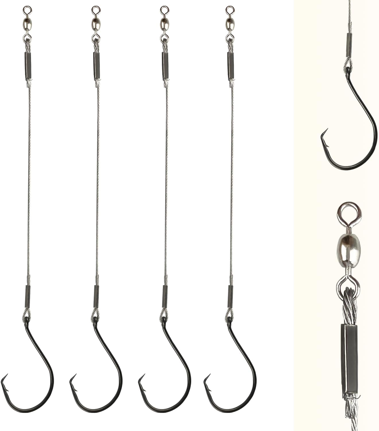 Vipfish Catfish Circle Hooks Rig - 50pcs Leader Hooks