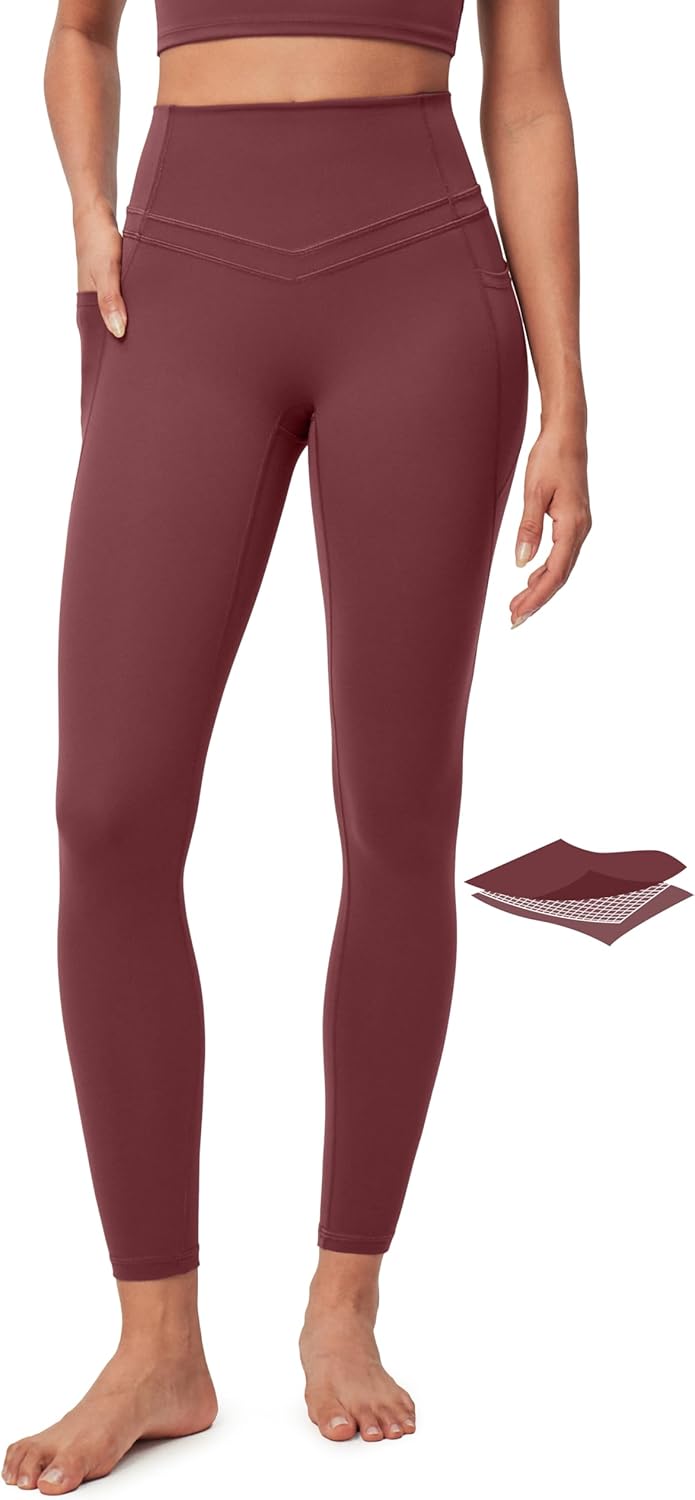 IUGA Compression Leggings with Pockets for Women Tummy Control