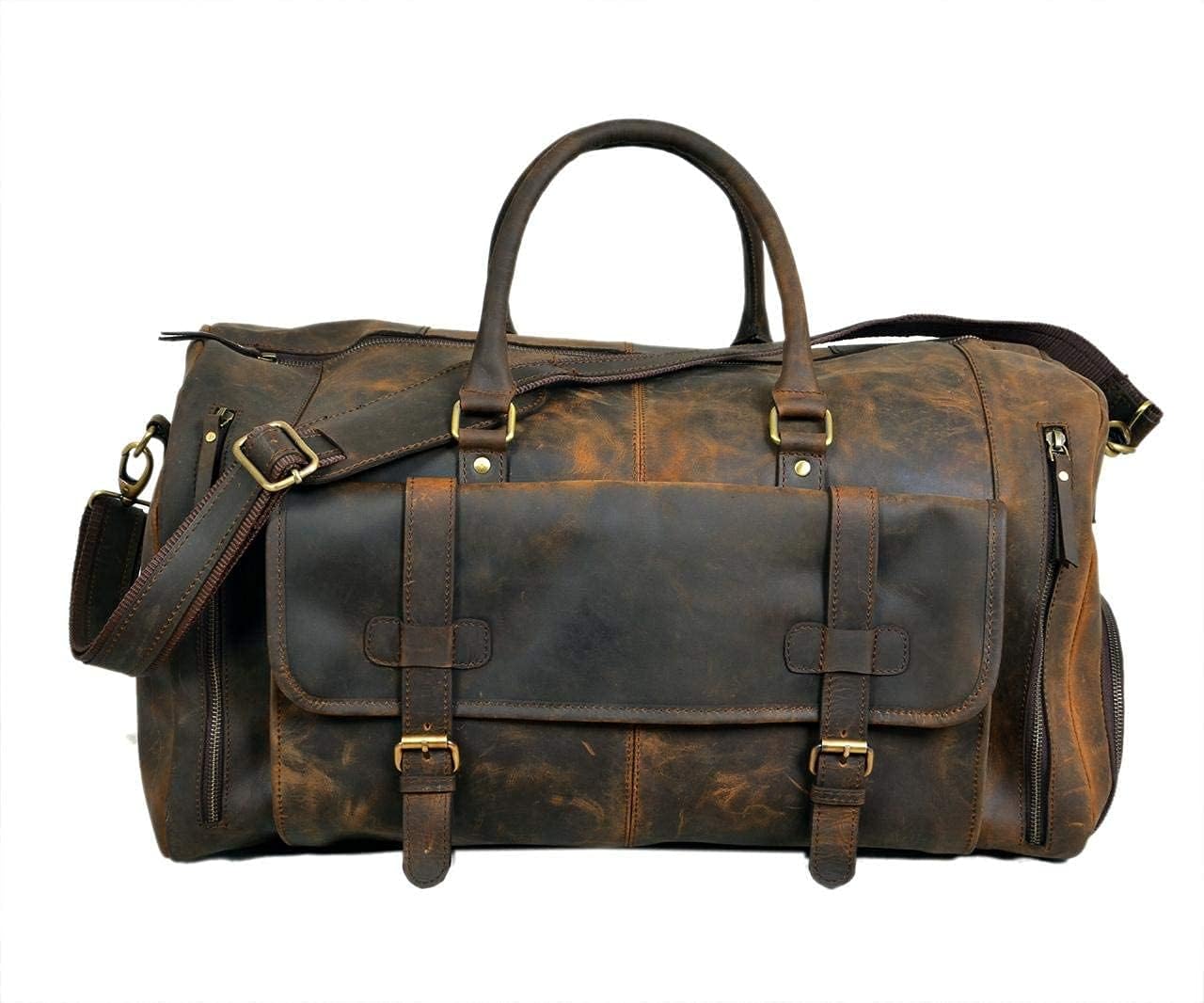 Spacious 28 Leather Duffel: Your Stylish Travel Essential!