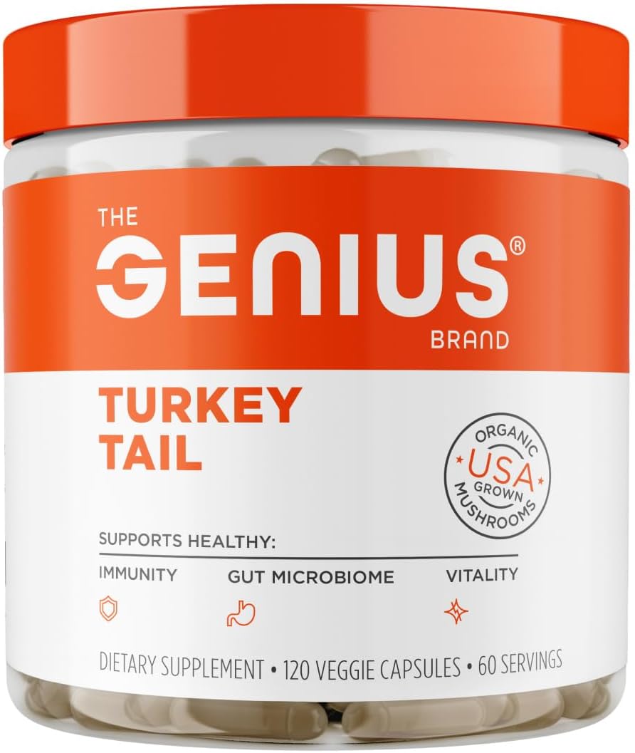 Genius Turkey Tail Plant-Based Supplement for Immune Support