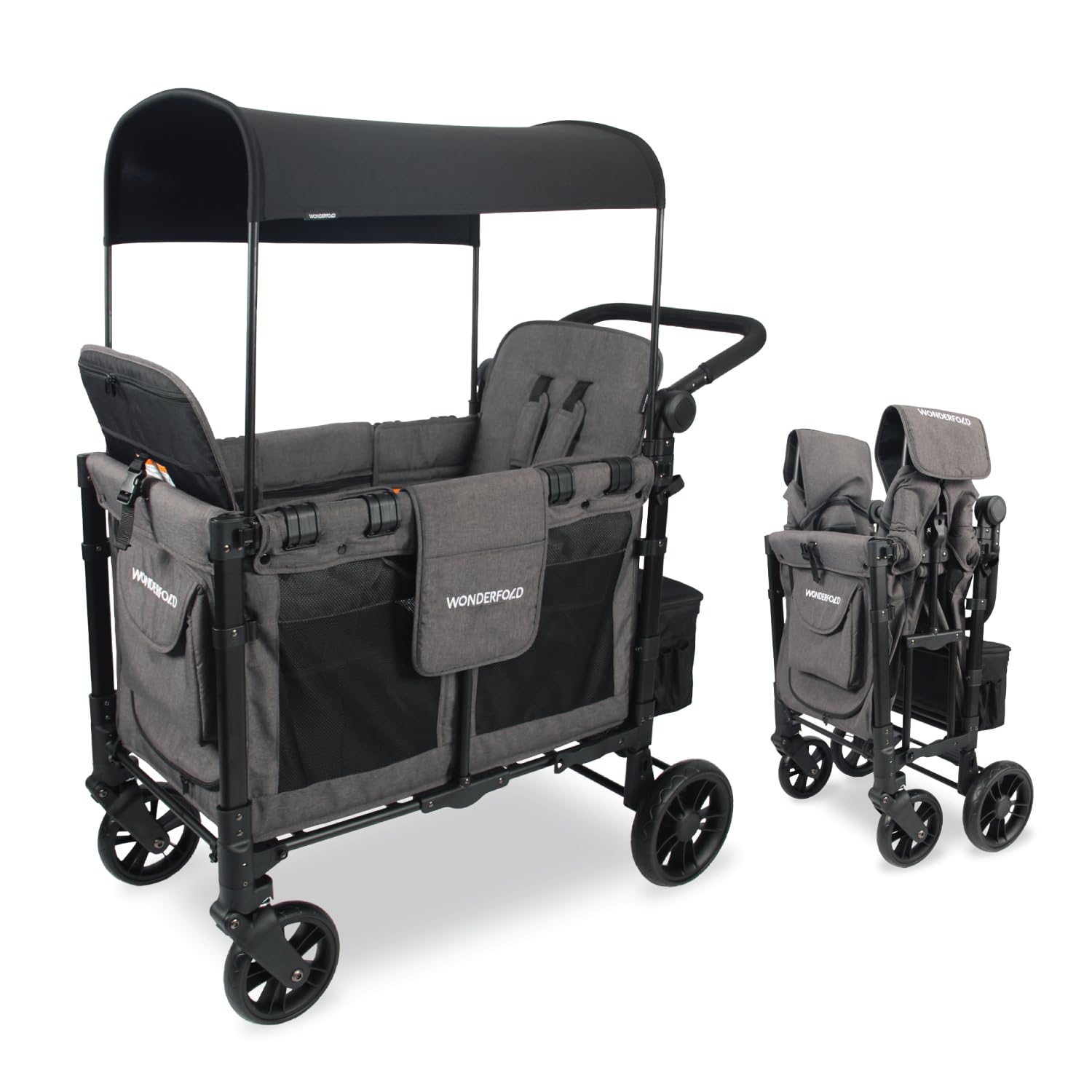 WONDERFOLD W2 Elite Double Stroller Wagon with High Seats