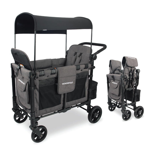 WONDERFOLD W2 Elite Double Stroller Wagon with High Seats
