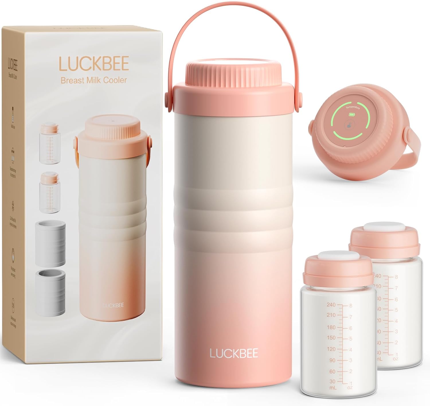 24H Portable Breast Milk Cooler with LCD Display for Moms