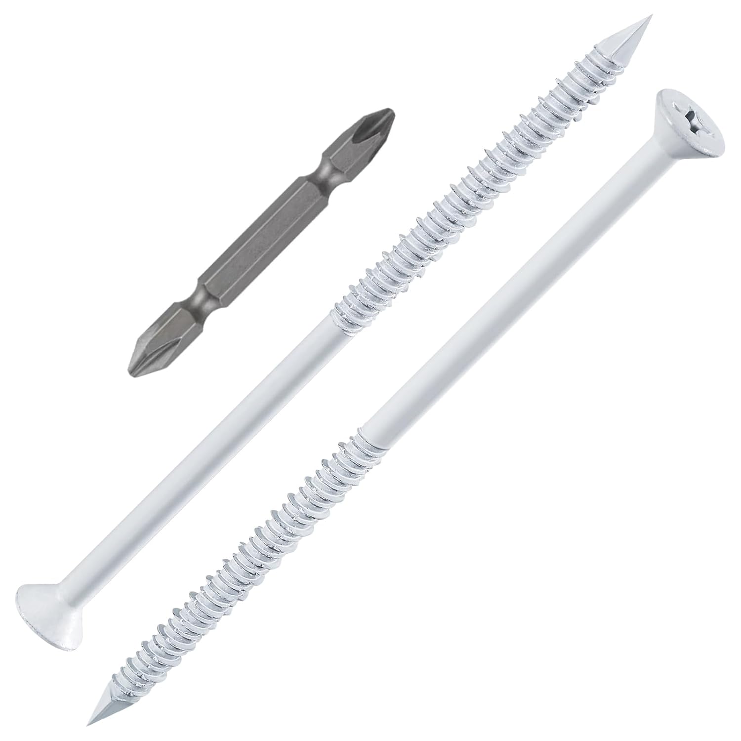 WenSilon 1/4in x5 White Concrete Screw Anchor for Masonry Use