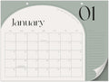 Aesthetic Sage Green Desk Calendar 2024-2025 - Minimal Desktop Planner