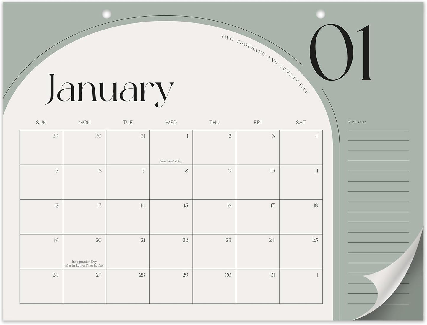 Sage Green 2024-2025 Desk Calendar - Easy Organizing - ZICOTO