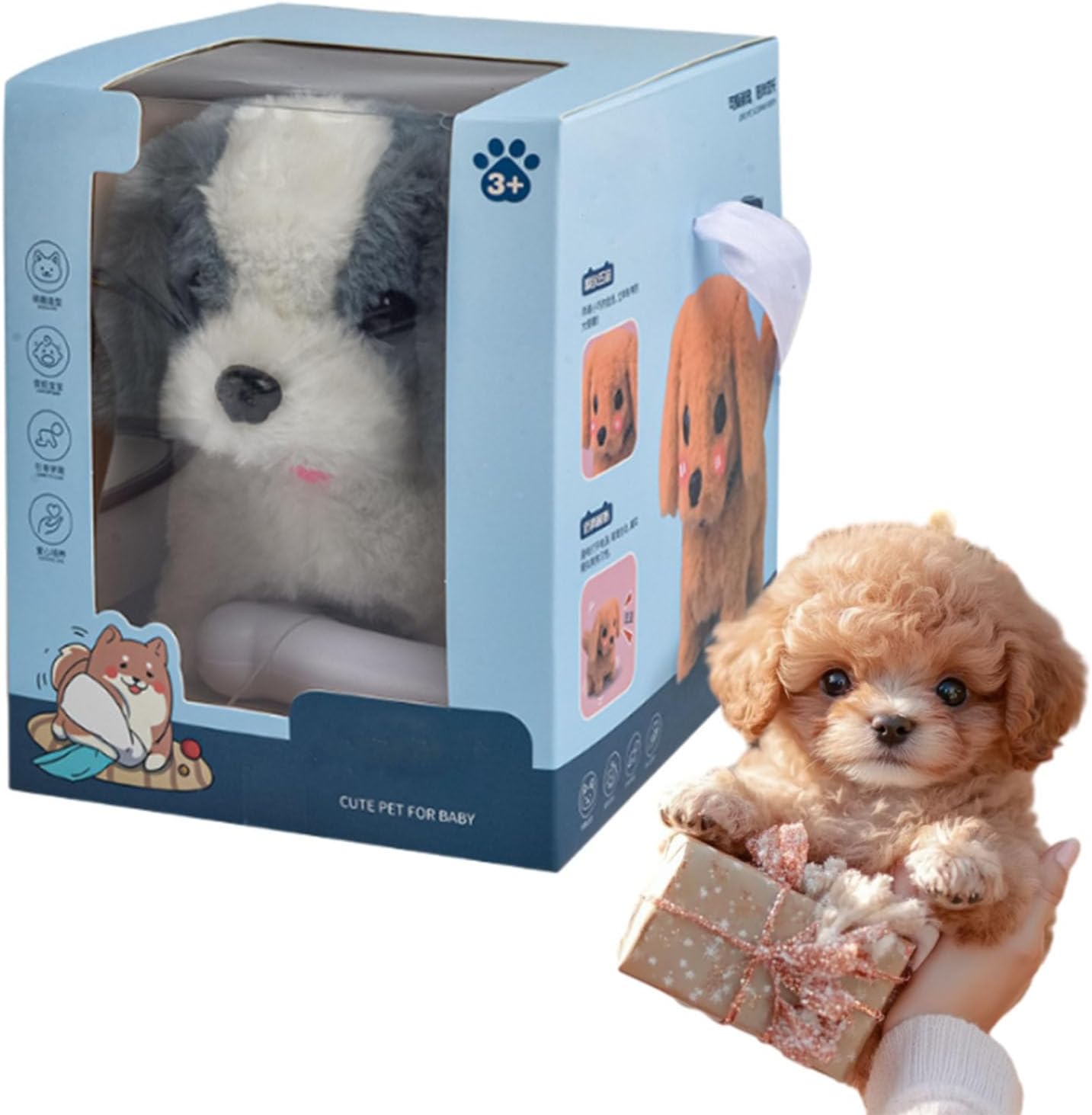 Realistic Walking & Barking Robot Puppy Set