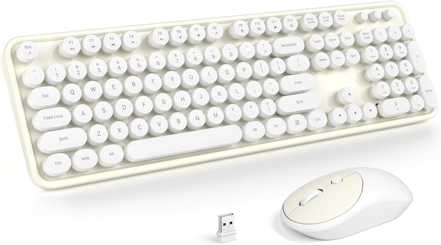 MOFII Wireless Keyboard and Mouse Combo for Retro Style Typing