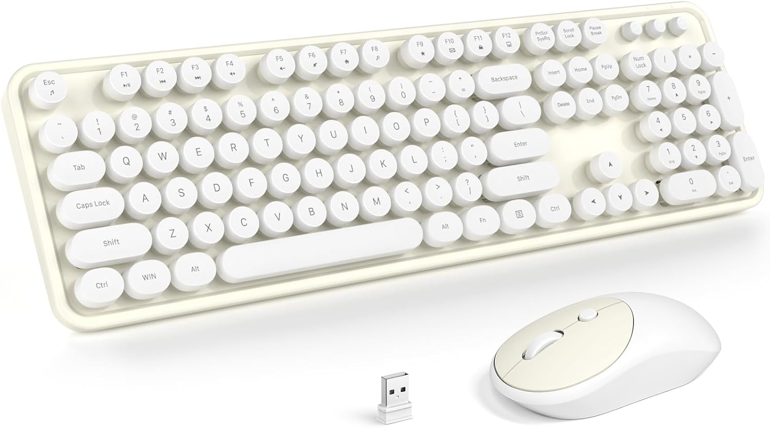 MOFII Wireless Keyboard and Mouse Combo for Retro Style Typing