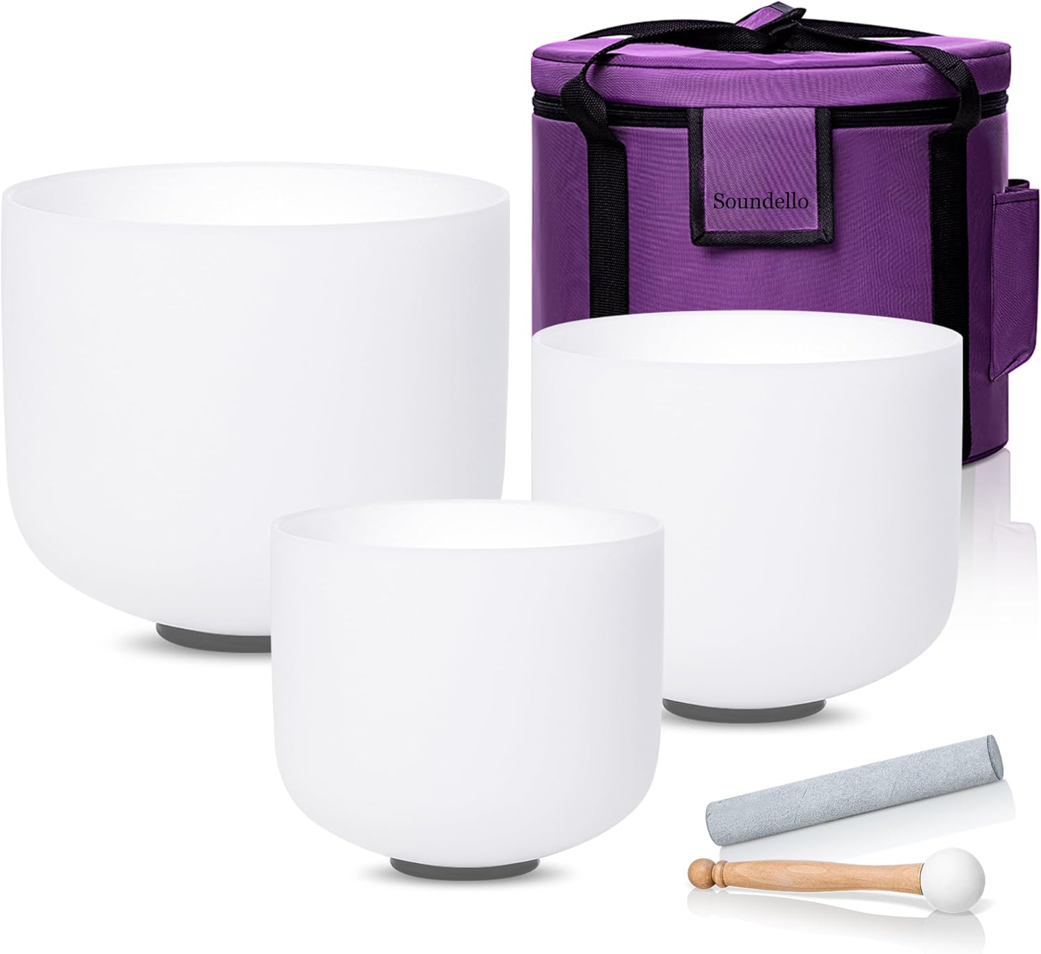 432hz Quartz Crystal Singing Bowls Set for Healing Meditation
