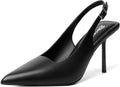 RIBONGZ Sexy Slingback Pumps Pointy Closed Toe Heels - Elegant Lift