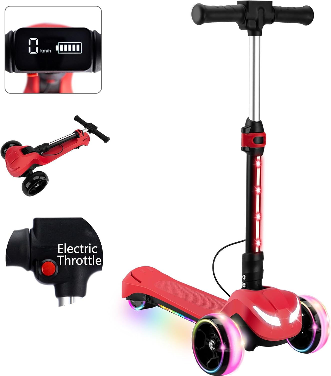 24V Electric Scooter for Kids with Powerful Motor and LCD Screen
