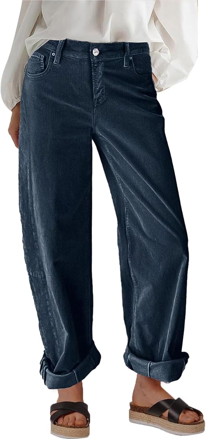 Flamingals Wide Leg Jeans for Women with Stylish Stitch Decor