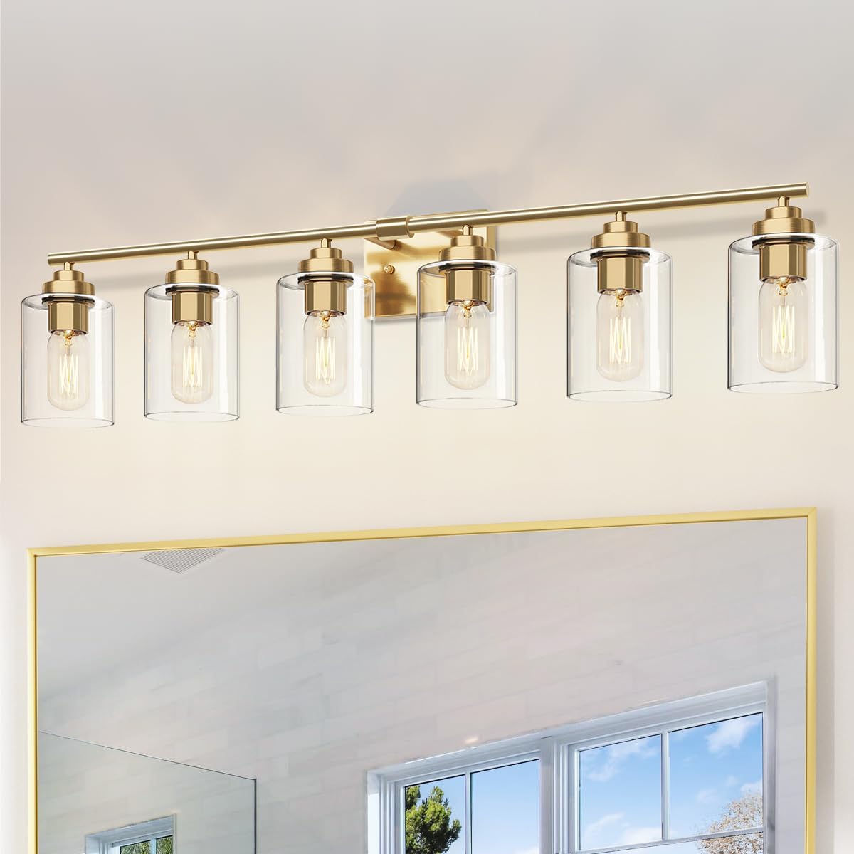 6-Light Gold Vanity Light Fixture for Modern Bathroom Decor