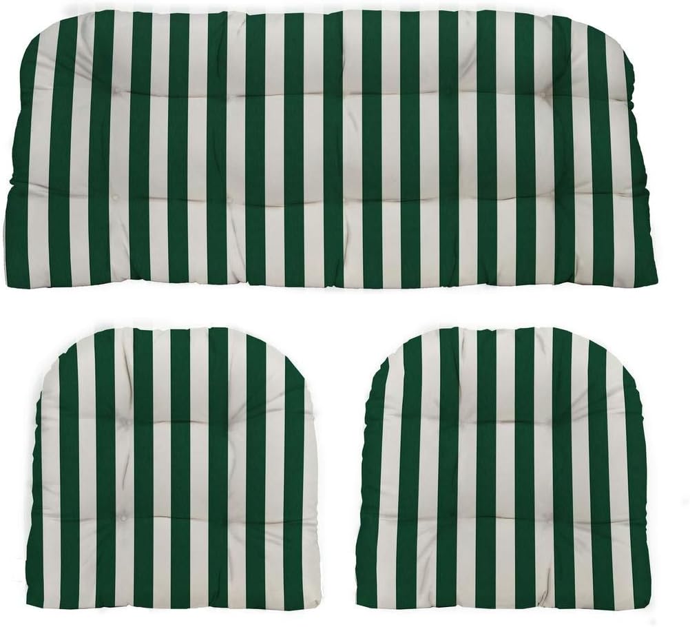 3-Piece Wicker Tufted Cushion Set for Outdoor Furniture Comfort