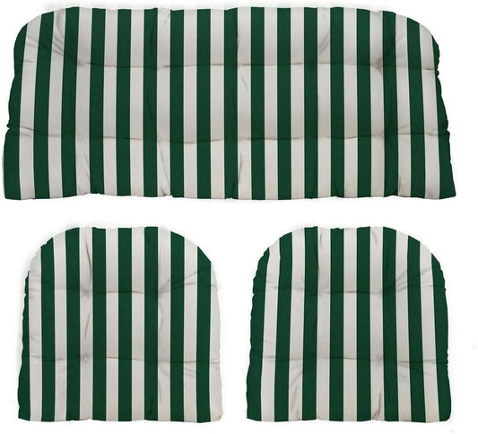 3-Piece Wicker Tufted Cushion Set for Outdoor Furniture Comfort