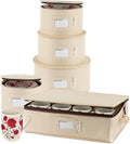 Hard Shell China Storage Containers 5-Piece Set Beige - Service for 12