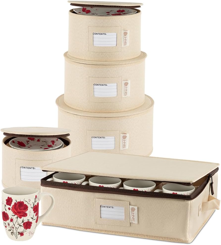 Hard Shell China Storage Containers for Safe Dinnerware Storage