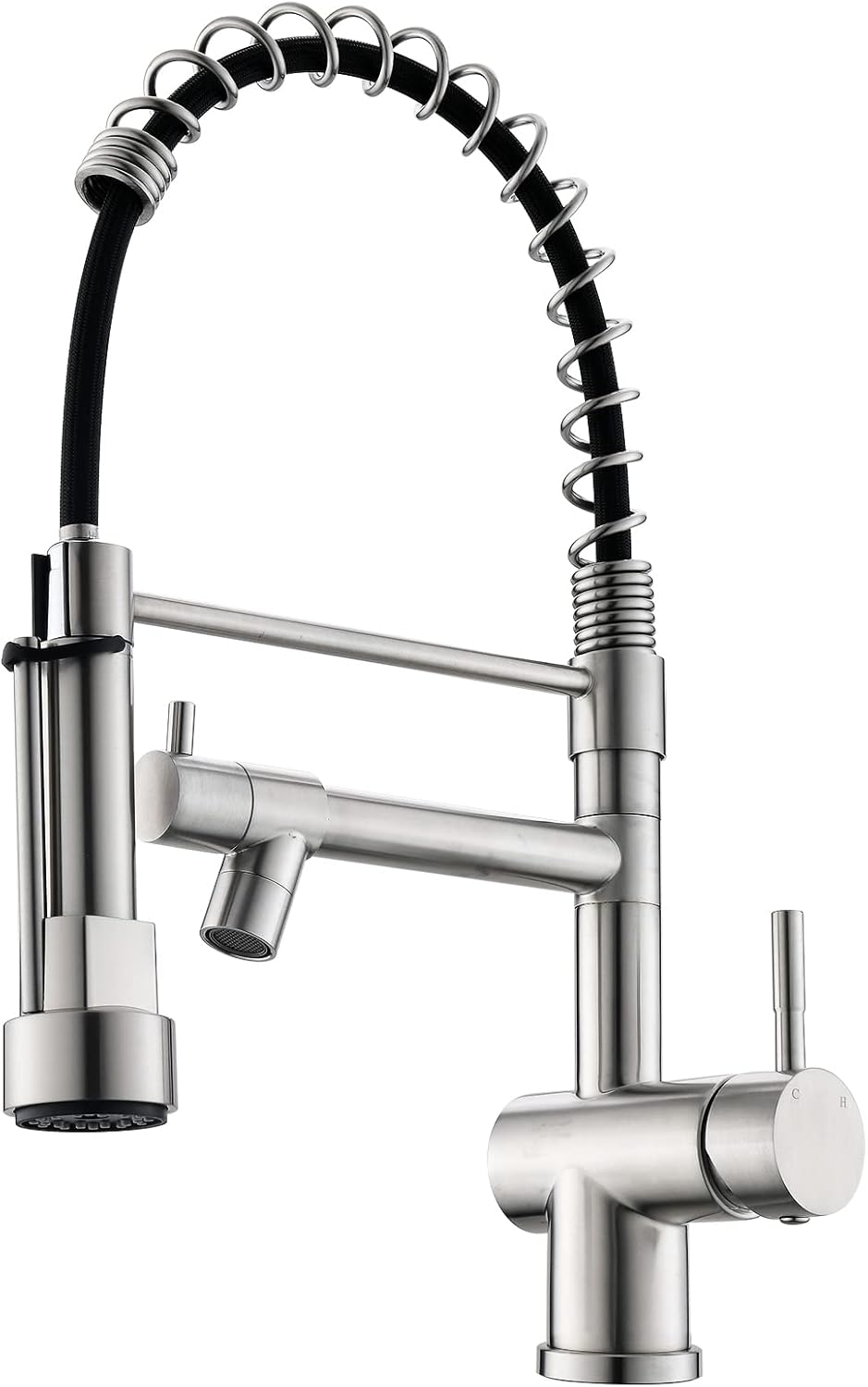 Commercial Kitchen Faucet with Pull Down Sprayer and Pot Filler