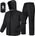 SaphiRose Mens Waterproof Rain Suit 2pcs - Packable Rain Gear