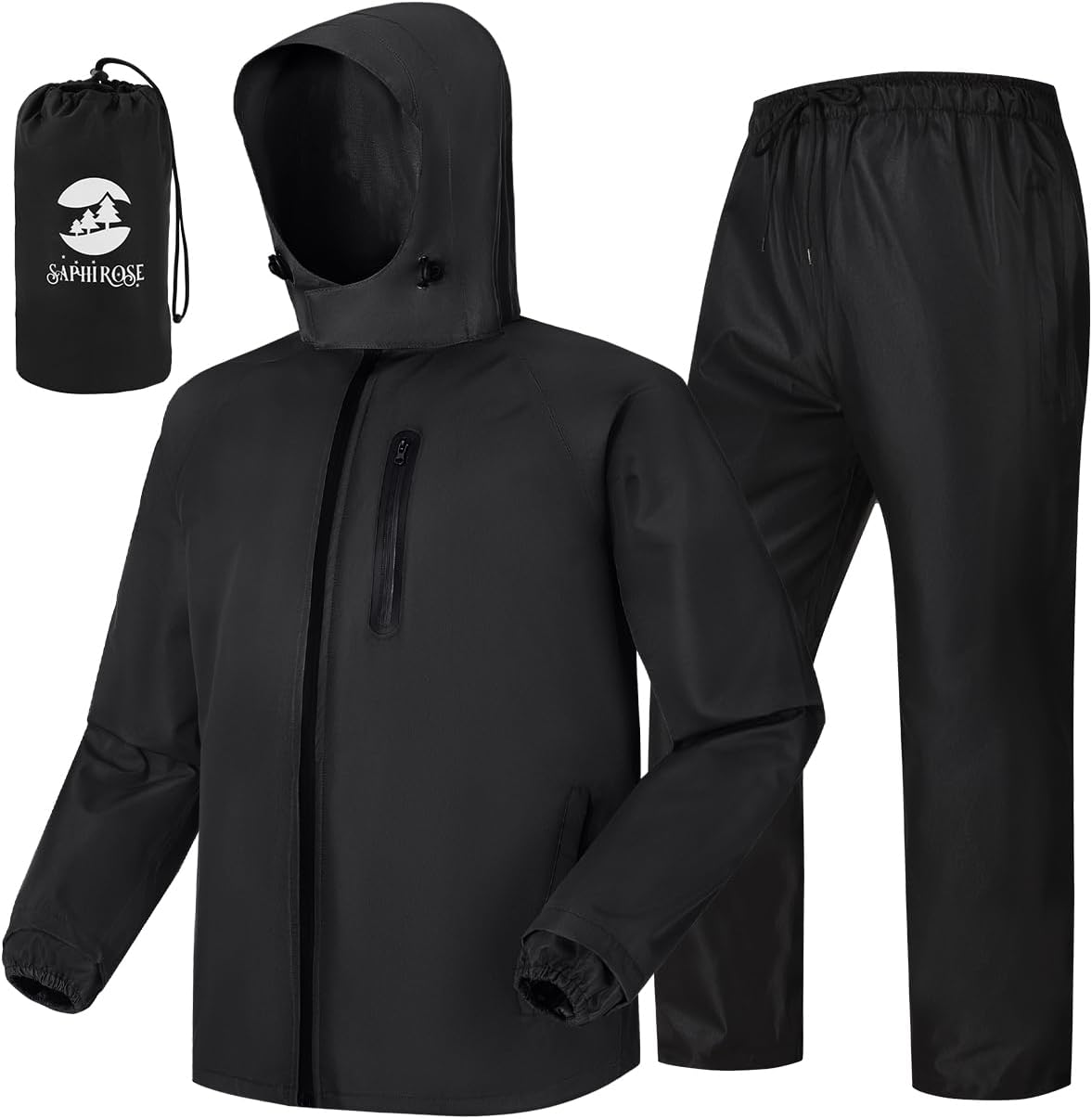 SaphiRose Men's Waterproof Rain Suit for Golf and Outdoor Use