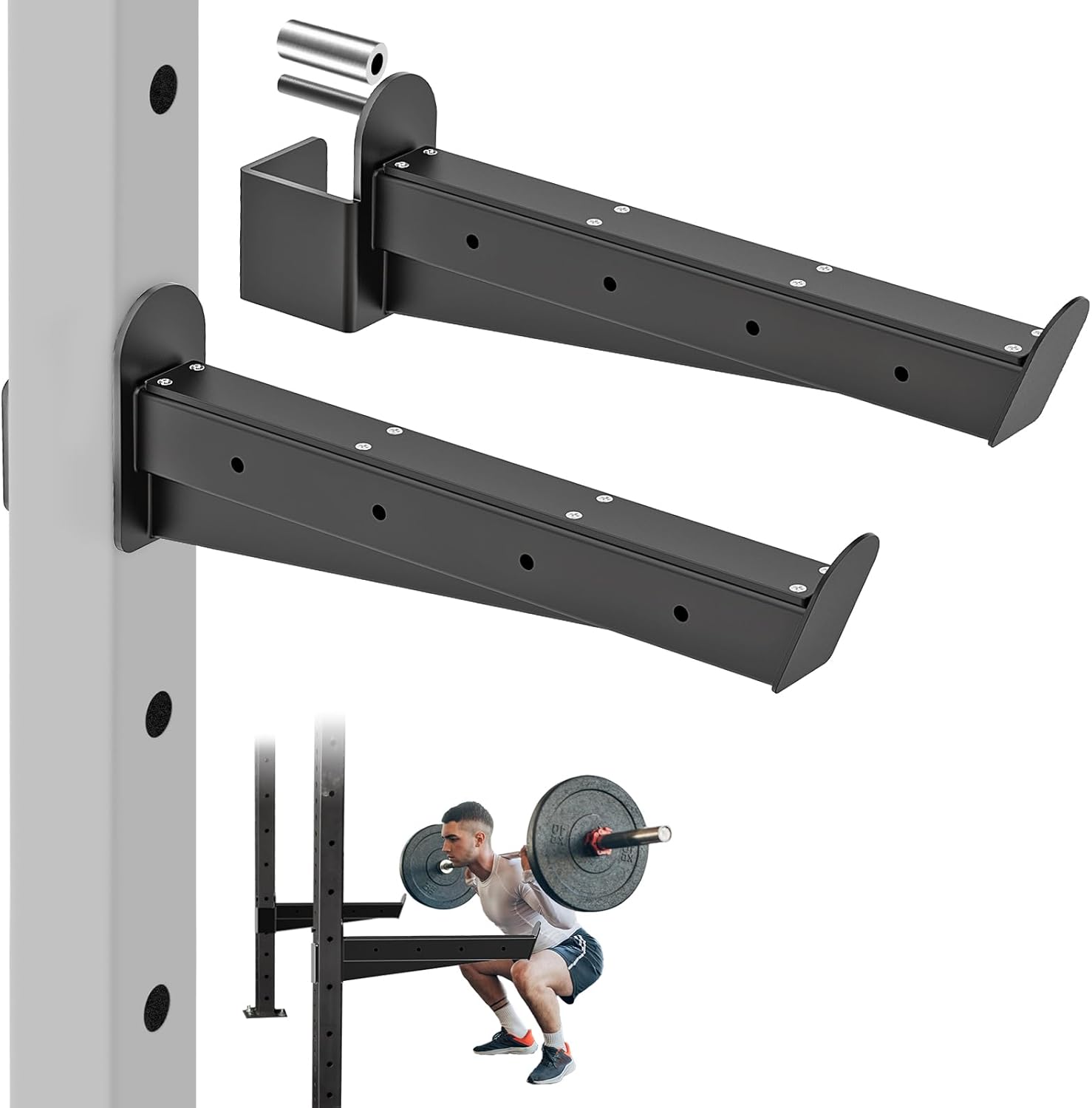 Adjustable Safety Spotter Arms for Power Rack, 500lbs Capacity, Lifeswell