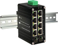 Industrial 8 Port Managed Gigabit Fiber Switch - DIN Rail Ready