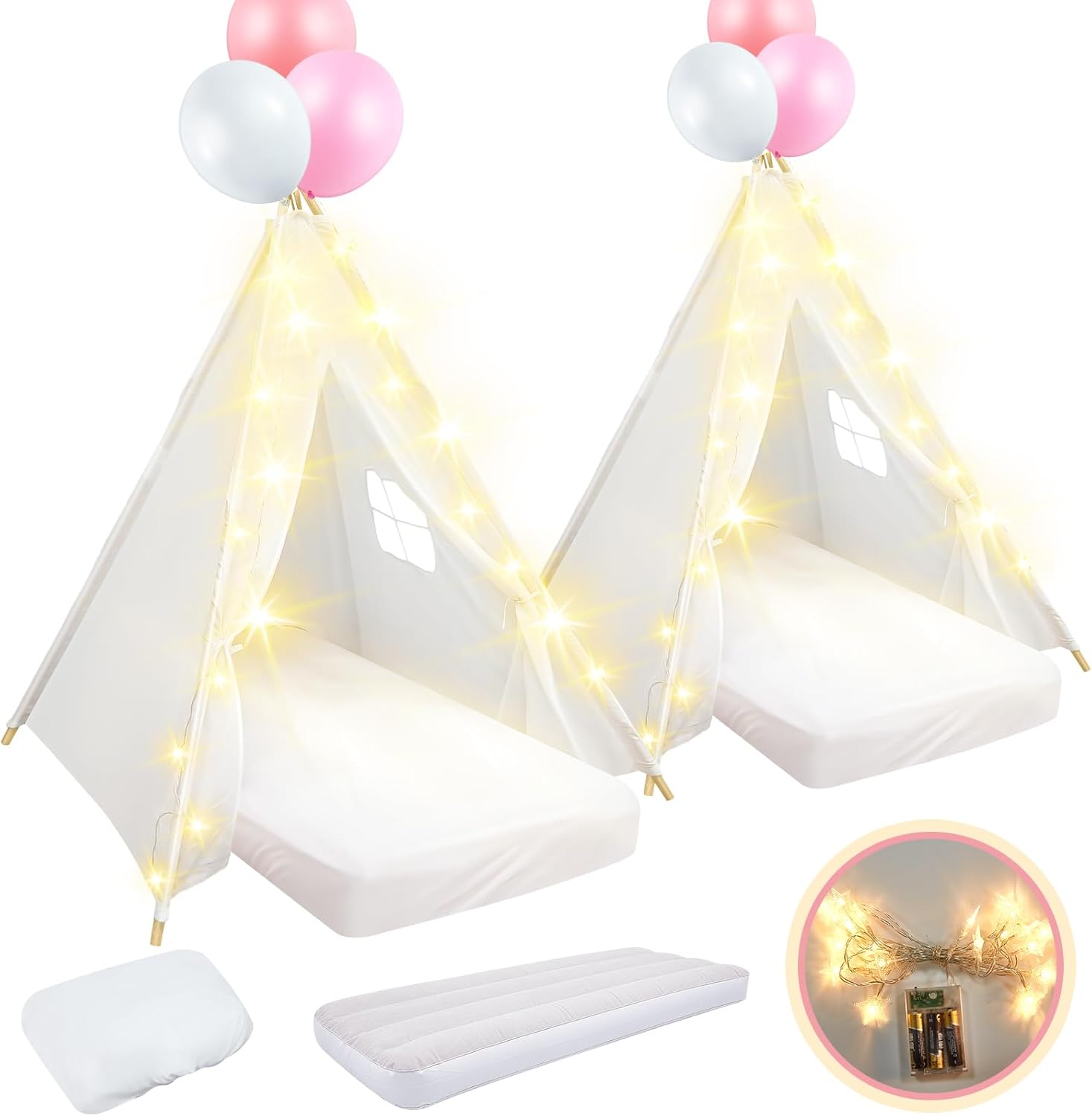 Kids Teepee Tent Set - Indoor Outdoor Sleepover Fun!