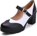 Chunky Low Block Heels Mary Jane for Women - Comfortable Work Pumps