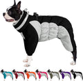 Warm Dog Puffer Jacket with Built-In Harness - Full Body Fleece Coat