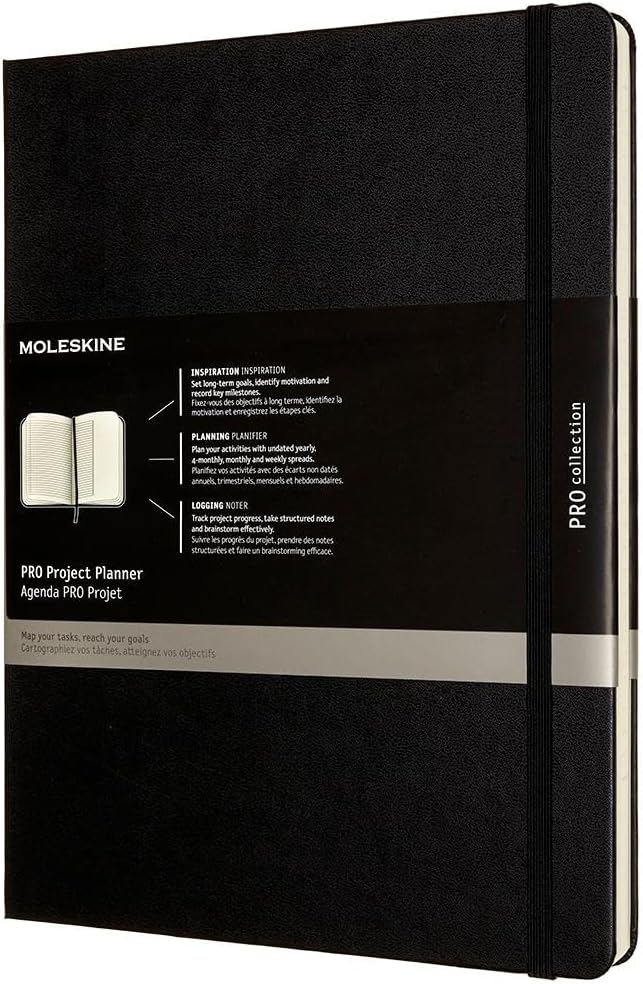 Moleskine XL Project Planner, Black, 288 Pages
