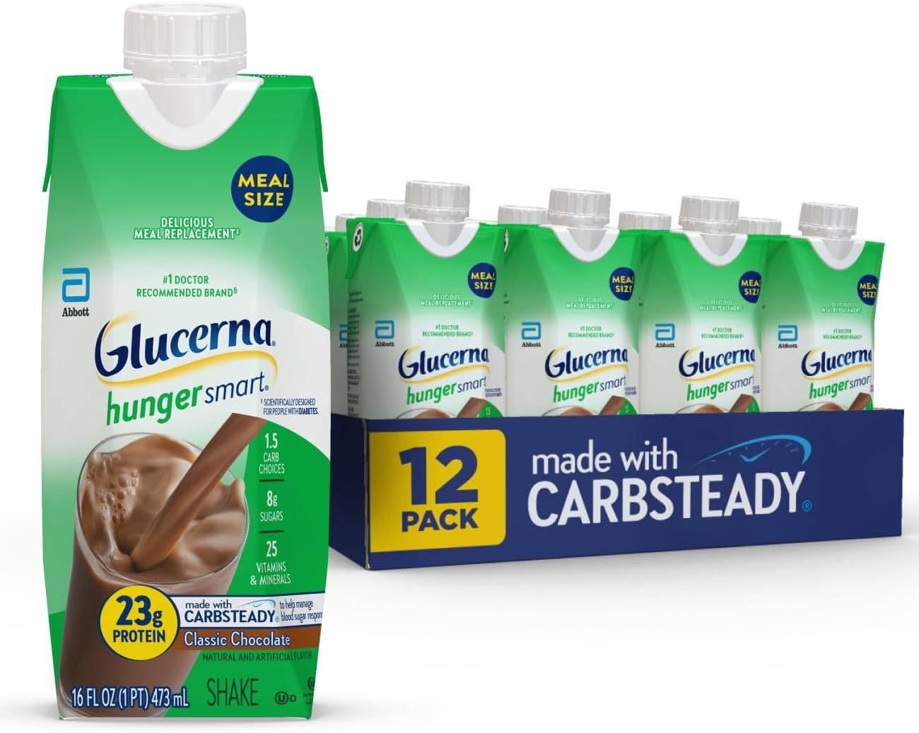 Glucerna Hunger Smart Meal Size Shake for Diabetes Care 12 Pack