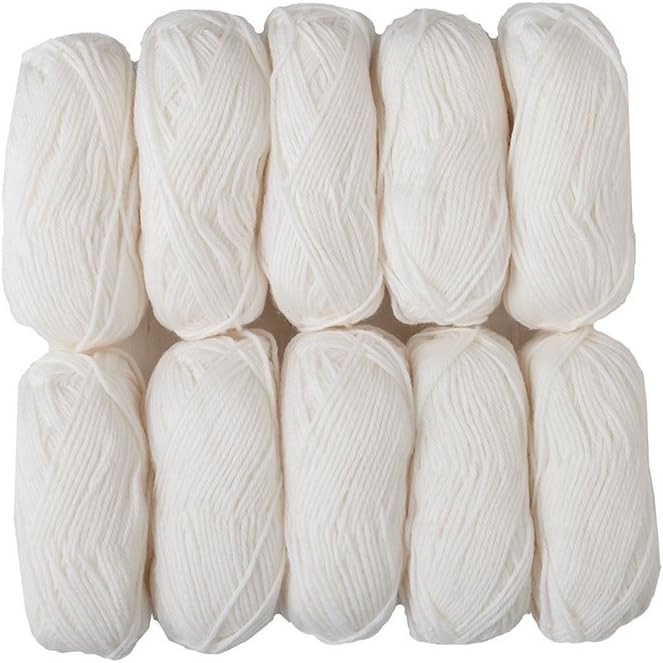 Knit Picks Wool of The Andes Yarn Pack - 10 Skeins of White