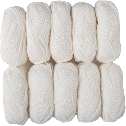 Knit Picks Wool of The Andes Yarn Pack - 10 Skeins of White