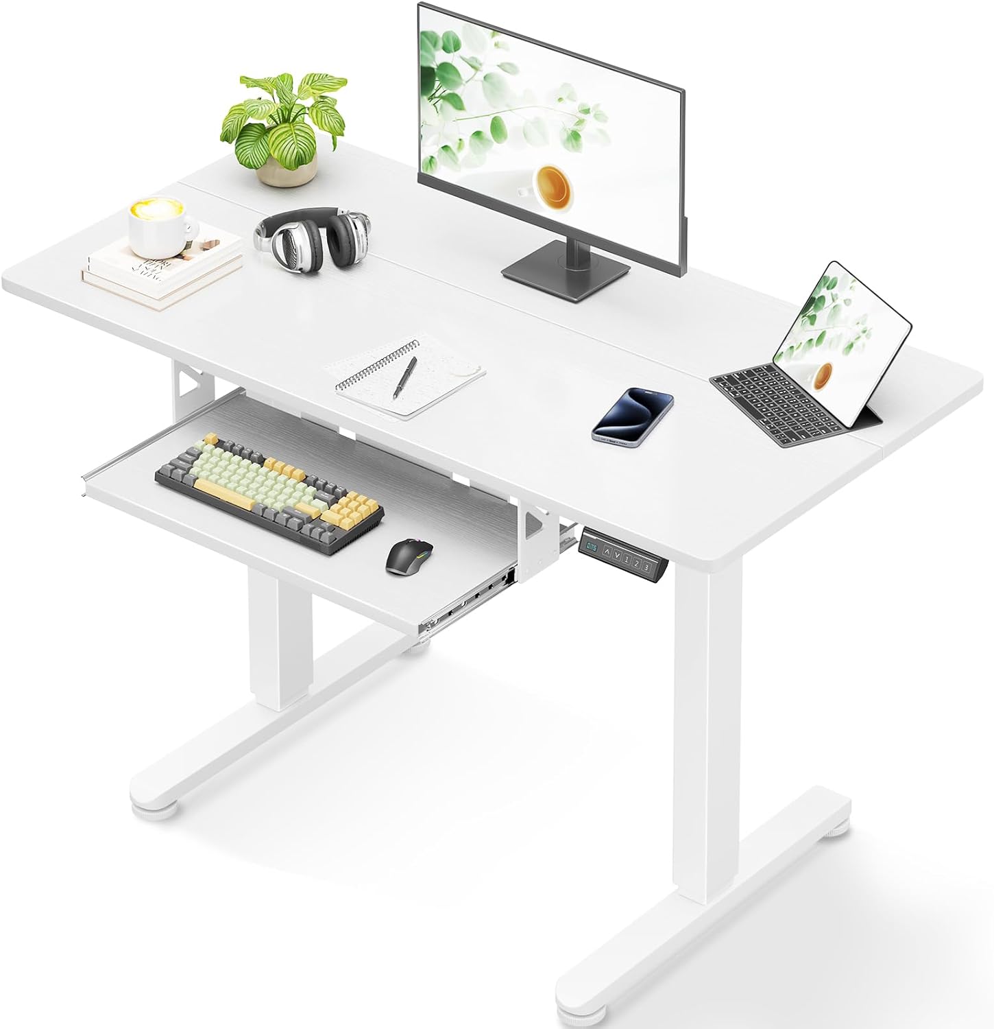 Casaottima Small Electric Standing Desk - Adjustable Height for Home & Office