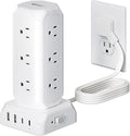 Power Strip Tower 12 Outlets with USB-C PD 20W - Compact Surge