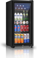 Beverage Refrigerator 3.2 Cu.ft Mini Fridge with Double Glass Door